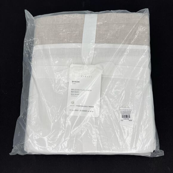 Pottery Barn Belgian Flax Linen BASIC Bedskirt - Picture 1 of 6